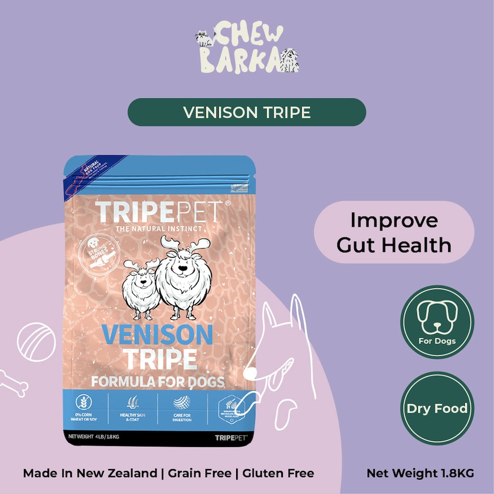 TripePet Venison Tripe Kibble For Dogs (1.8kg) ChewBarka