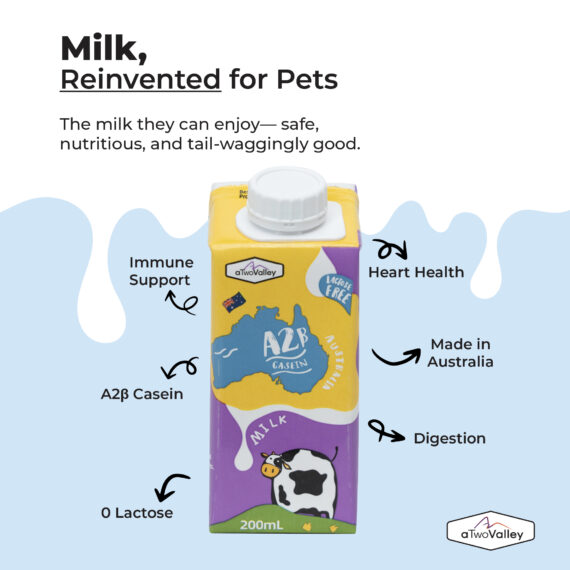 aTwoValley Dog Cat Pet Milk | Lactose Free | A2β-casein | From Australia | 200ml [Chewbarka] - Image 2